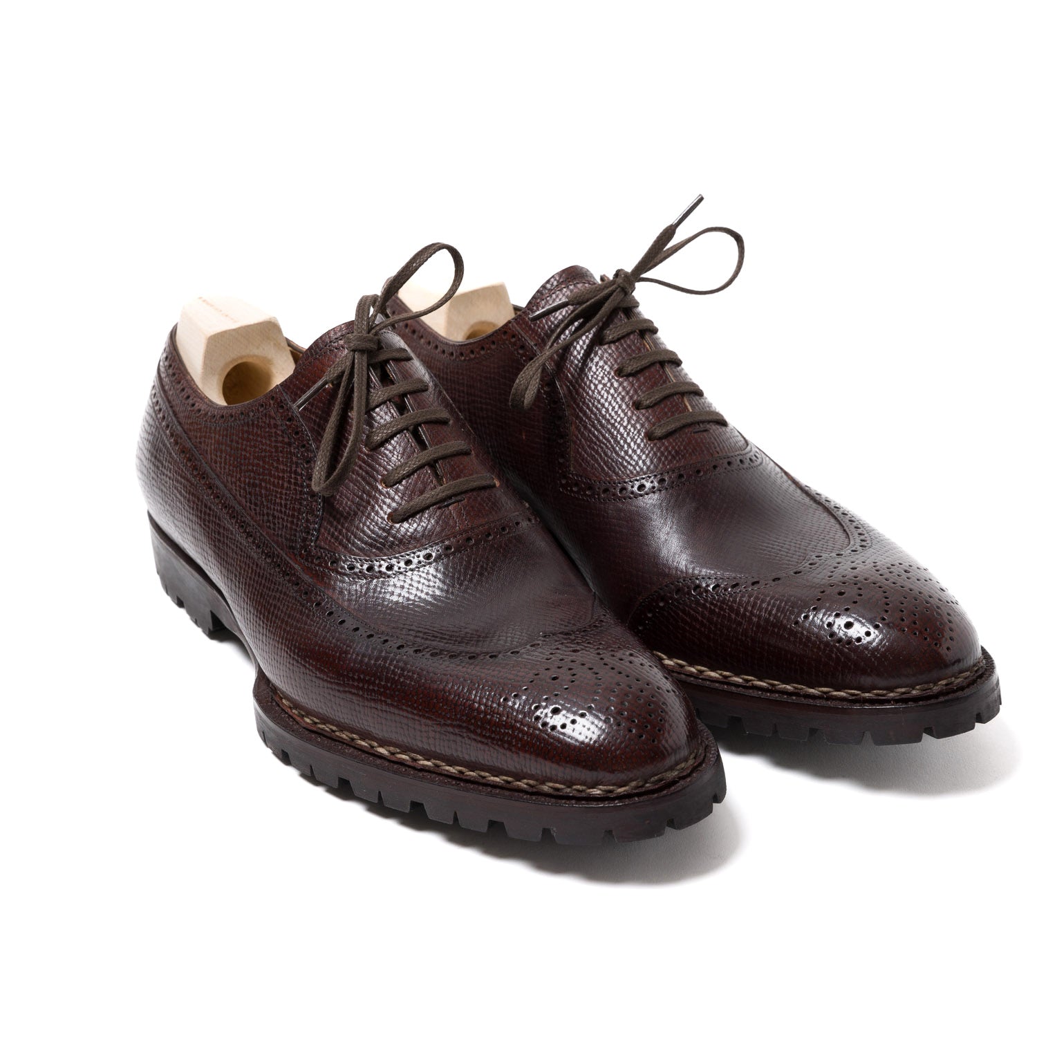 Oxford "Longwing Sport Brogue" made of Dark Brown Grain Calfskin - purely handmade